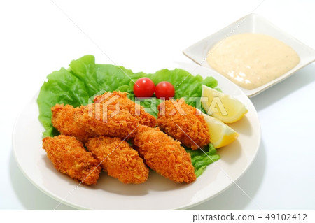 Oyster fly white background 49102412