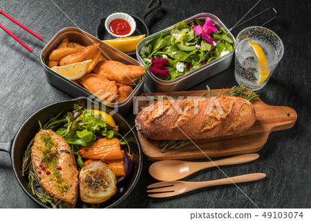 Fish and Chips Traditional British fish & Tips Fish and Chips Traditional British fish & Tips 49103074