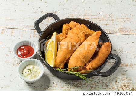 Fish and Chips Traditional British fish & Tips Fish and Chips Traditional British fish & Tips 49103084