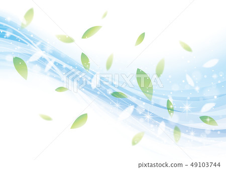 Illustration of leaves flying in the wind blue 49103744