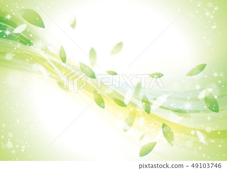 Illustration of leaves flying in the wind green 49103746