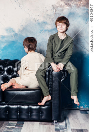 Stylish young teen posing at studio. Kids fashion concept. 49104847