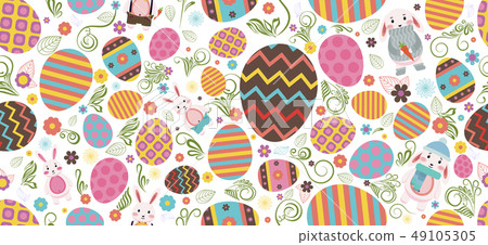 Happy Easter colored Easter eggs Happy Easter colored Easter eggs 49105305