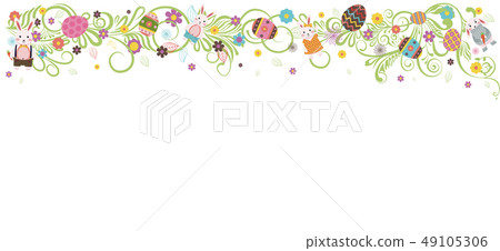 Happy Easter colored Easter eggs white background Happy Easter colored Easter eggs white background 49105306