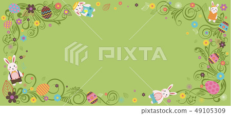 Happy Easter green background Happy Easter green background 49105309