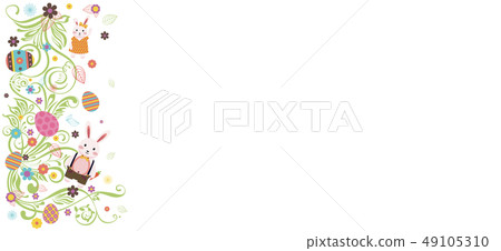 Happy Easter colored Easter eggs white background Happy Easter colored Easter eggs white background 49105310