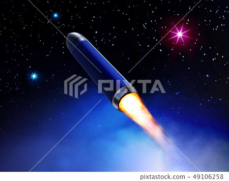 rocket flies in space 49106258