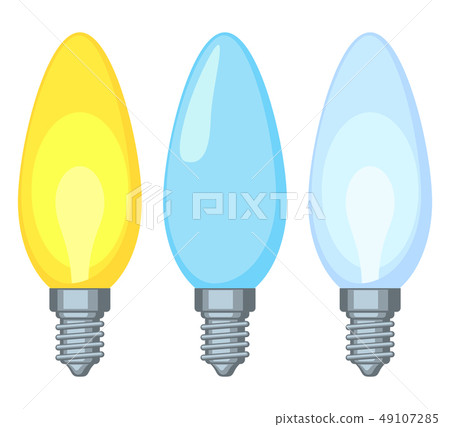 Cartoon warm and cold candle light bulb set 49107285
