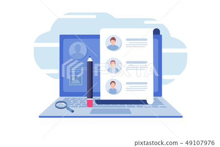 Fill out a form. Online application. survey. 49107976