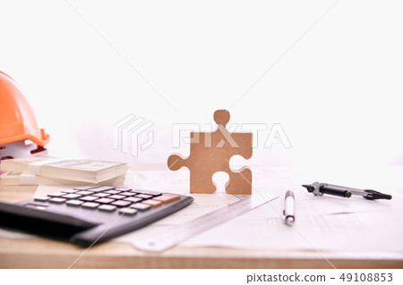 Engineering concept. The engineer is working in Engineering concept. The engineer is working in 49108853