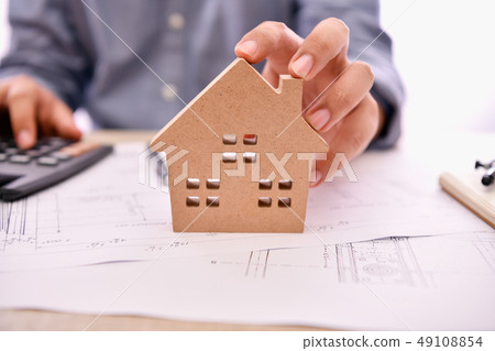 Engineering concept. The engineer is working in Engineering concept. The engineer is working in 49108854