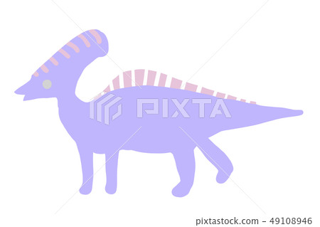 Loosely cute dinosaur Parasaurolophus vector material 49108946