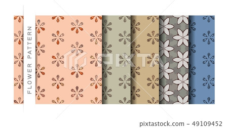 Set of The Flower Pattern Wallpaper Pattern 49109452