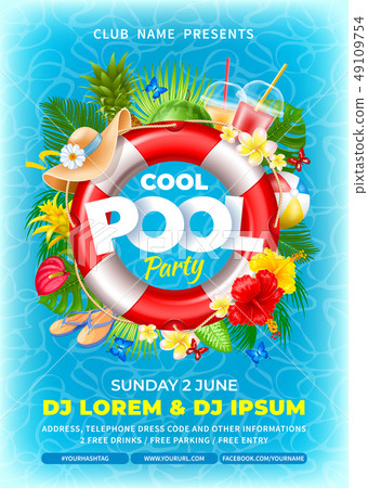 Cool Pool Party Poster Template 49109754