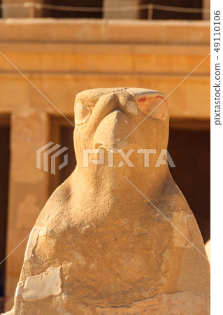 Ancient egyptian falcon sculpture of the god Horus 49110106