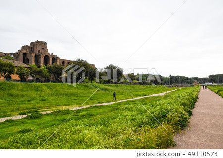 Ancient ruins of Rome (Italy) Circo Massimo and Palatine Hill 49110573