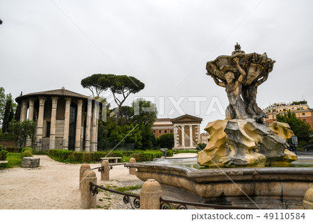 Ancient ruins of Rome city (Italy) Triton fountain of Forme Boarium (Foro Boario) Ancient ruins of Rome city (Italy) Triton fountain of Forme Boarium (Foro Boario) 49110584