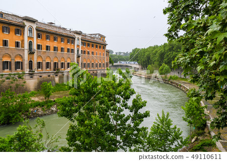 Tiberina Island in the Tiber River (Rome, Italy) Tiberina Island in the Tiber River (Rome, Italy) 49110611