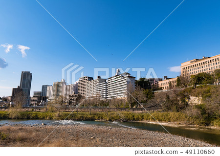 Hirose River, river terraces and condominiums near Sendai-rated Kawahara Stadium Hirose River, river terraces and condominiums near Sendai-rated Kawahara Stadium 49110660