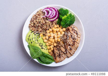 Buddha bowl with broccoli , quinoa , grilled 49111098