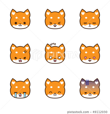 Set of shiba inu emoticons Set of shiba inu emoticons 49112030