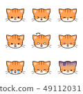 Set of orange cat emoticons 49112031