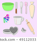 Set of 10 Baking tools icon 49112033