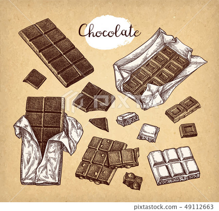 Chocolate ink sketch. Chocolate ink sketch. 49112663