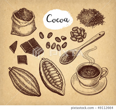 Cocoa and chocolate set. Cocoa and chocolate set. 49112664