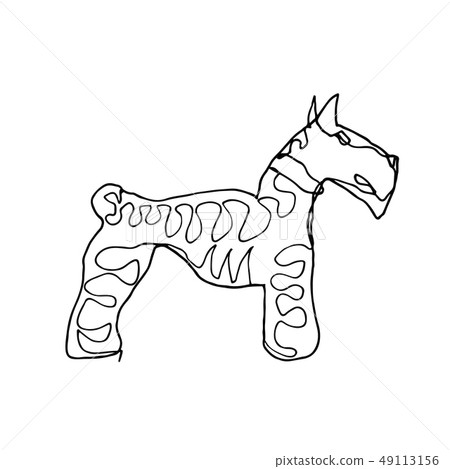 Continuous one line drawing. Dog. 49113156
