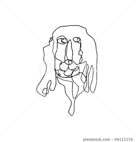 Continuous one line drawing. Dog.  49113158