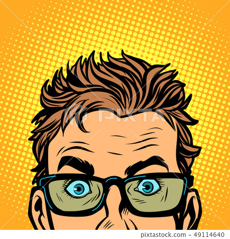 Man look glasses Stylish young man. Serious funny Man look glasses Stylish young man. Serious funny 49114640