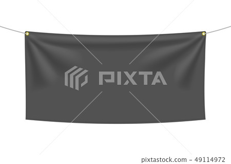Black textile banner with folds 49114972