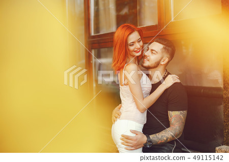 couple in a town couple in a town 49115142