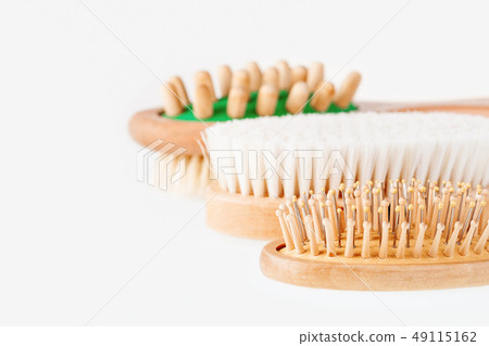 Three combs on white background. Three combs on white background. 49115162