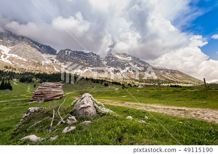 Plateau of Montasio. Mountain range landscape 49115190