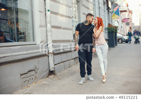 couple in a town 49115221