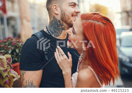 couple in a town 49115223