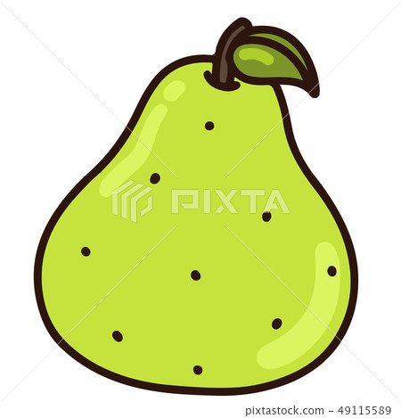 梨與主線葉子的簡單和可愛的插圖 梨與主線葉子的簡單和可愛的插圖 49115589