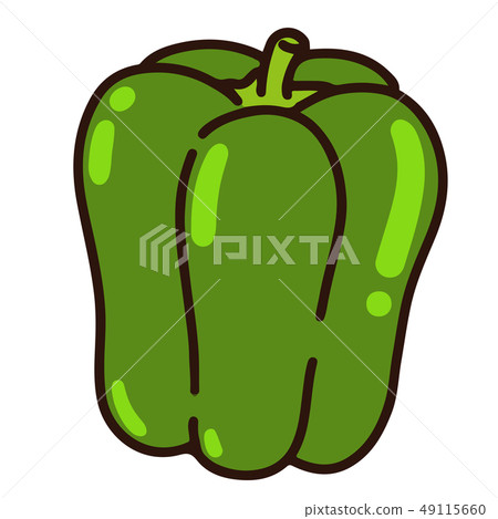 簡單可愛的青椒插圖與主線 49115660
