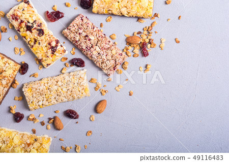 Healthy homemade snacks breakfast . Granola bars 49116483