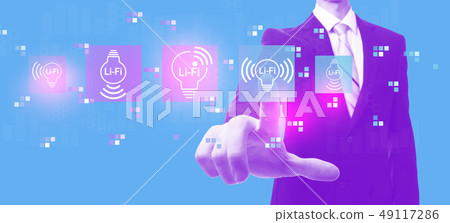 LiFi theme with businessman in duotone LiFi theme with businessman in duotone 49117286