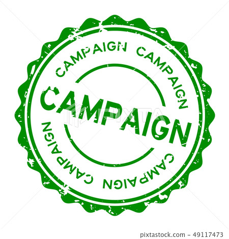 Grunge green campaign word round rubber seal stamp Grunge green campaign word round rubber seal stamp 49117473