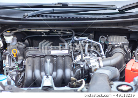 Car repair breakdown maintenance sports car bonnet gasoline repair oil replacement Car repair breakdown maintenance sports car bonnet gasoline repair oil replacement 49118239