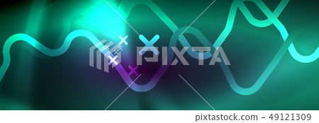 Glowing neon abstract lines, techno futuristic template Glowing neon abstract lines, techno futuristic template 49121309