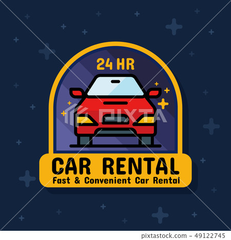 Rental Car Service Badge Sticker Banner Stock Illustration