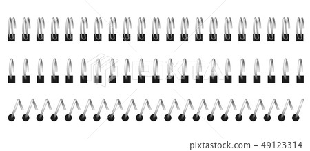 Notebook spirals. Wired binding notebook sheets spiral binder and ringed for paper. Vector spiral Notebook spirals. Wired binding notebook sheets spiral binder and ringed for paper. Vector spiral 49123314