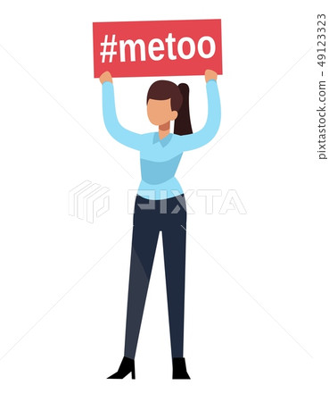 Metoo. Woman hands hold boss man sexual harassment sign workplace. Female humiliation fear in social Metoo. Woman hands hold boss man sexual harassment sign workplace. Female humiliation fear in social 49123323