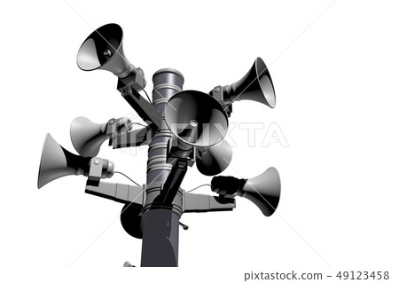Disaster prevention broadcast image (transparent material) 49123458