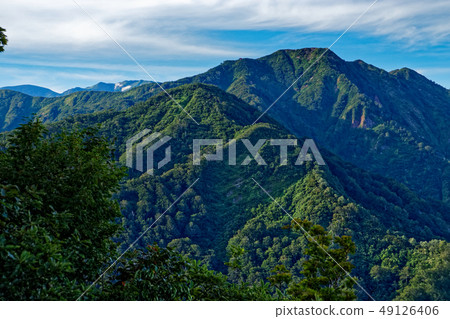 Mt. Inkaigatake and Asahidake Pass Line as seen from Bohai Shindo and Shimokomada 49126406